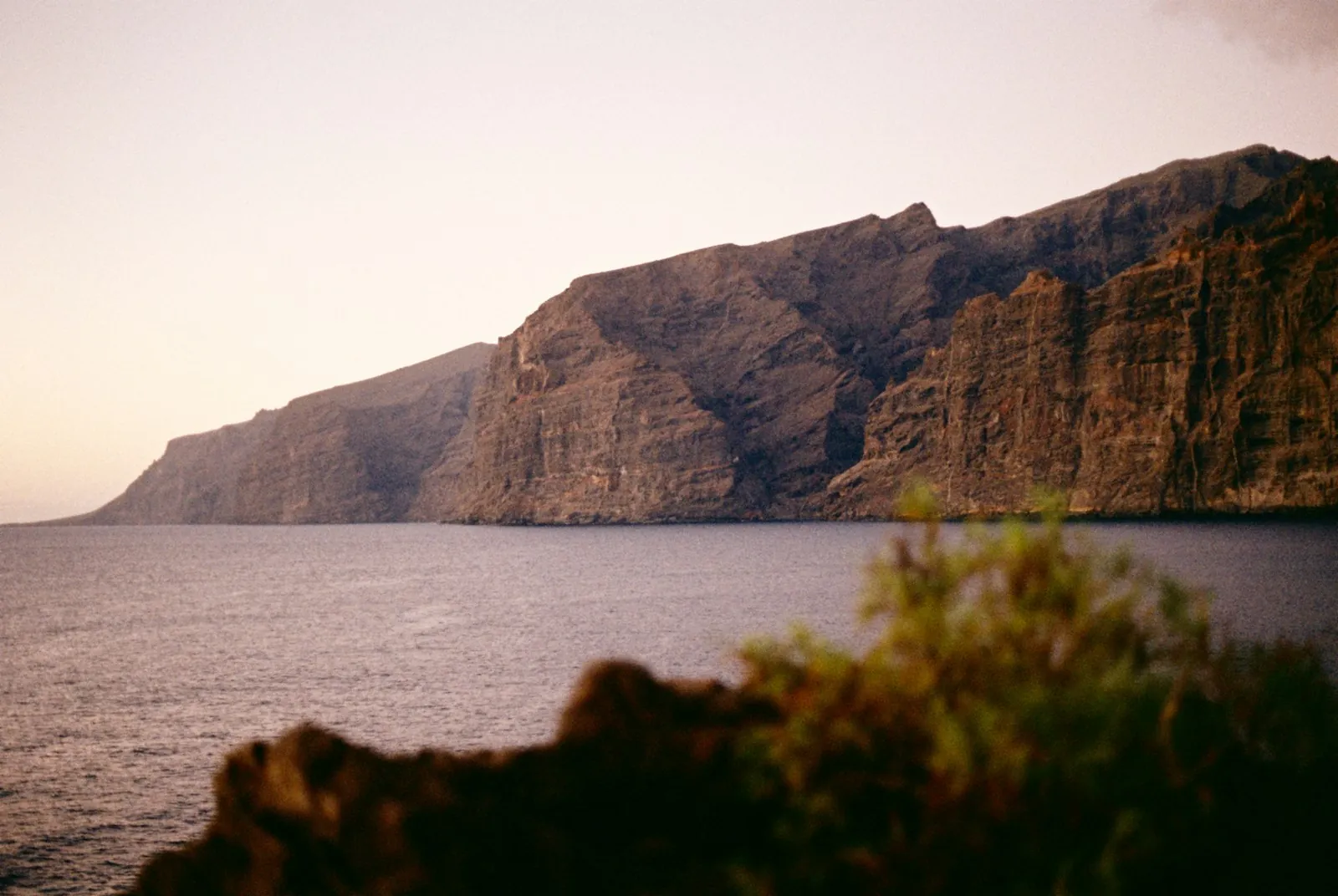 The cliffs of Los Gigantes in Tenerife at dusk